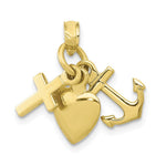 Load image into Gallery viewer, 10K White Gold Faith, Hope & Charity Charm Pendant