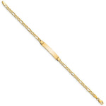 Load image into Gallery viewer, 10K Yellow Gold Semi-solid Figaro Link ID Bracelet length: 7 inches
