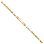 Load image into Gallery viewer, 10K Yellow Gold Semi-solid Curb Link ID Bracelet length: 7 inches