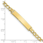 Load image into Gallery viewer, 10K Yellow Gold Semi-solid Curb Link ID Bracelet length: 7 inches