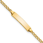 Load image into Gallery viewer, 10K Yellow Gold Semi-solid Curb Link ID Bracelet length: 7 inches