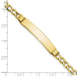 Load image into Gallery viewer, 10K Yellow Gold Semi-solid Curb Link ID Bracelet length: 7 inches