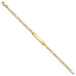 Load image into Gallery viewer, 10K Yellow Gold Semi-solid Figaro Link ID Bracelet length: 5.5 inches