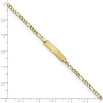Load image into Gallery viewer, 10K Yellow Gold Semi-solid Figaro Link ID Bracelet length: 5.5 inches