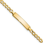 Load image into Gallery viewer, 10K Yellow Gold Semi-solid Curb Link ID Bracelet length: 7 inches