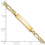 Load image into Gallery viewer, 10K Yellow Gold Semi-solid Figaro Link ID Bracelet length: 6 inches