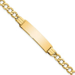 Load image into Gallery viewer, 10K Yellow Gold Semi-solid Curb Link ID Bracelet length: 7 inches