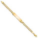 Load image into Gallery viewer, 10K Yellow Gold Semi-solid Curb Link ID Bracelet length: 7 inches