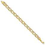 Load image into Gallery viewer, 10K Yellow Gold Hollow Double Link Charm Bracelet length: 7 inches