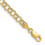 Load image into Gallery viewer, 10K Yellow Gold Hollow Double Link Charm Bracelet length: 8 inches