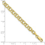 Load image into Gallery viewer, 10K Yellow Gold 7in 4.5mm Hollow Double Link Charm Bracelet length: 7 inches