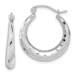 Load image into Gallery viewer, 10K White Gold Polished & Diamond-cut 20mm Hoop Earrings