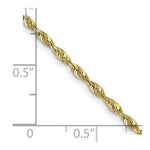 Load image into Gallery viewer, 10K Yellow Gold 2mm Diamond-cut Extra-Lite Rope Chain Necklace Length 16'' inches