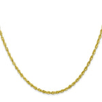 Load image into Gallery viewer, 10K Yellow Gold 2.25mm Diamond-cut Extra-Lite Rope Chain Necklace Length 18'' inches