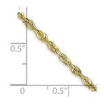 Load image into Gallery viewer, 10K Yellow Gold 2.25mm Diamond-cut Extra-Lite Rope Chain Necklace Length 18'' inches