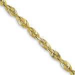 Load image into Gallery viewer, 10K Yellow Gold 2.25mm Diamond-cut Extra-Lite Rope Chain Necklace Length 18'' inches