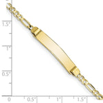 Load image into Gallery viewer, 10K Yellow Gold Figaro Link ID Bracelet
