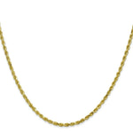 Load image into Gallery viewer, 10K Yellow Gold 2.5mm Handmade Diamond-cut Rope Chain Necklace