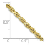 Load image into Gallery viewer, 10K Yellow Gold 3mm Handmade Diamond-cut Rope Chain Necklace