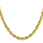 Load image into Gallery viewer, 10K Yellow Gold 6mm Handmade Diamond-cut Rope Chain Necklace