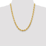 Load image into Gallery viewer, 10K Yellow Gold 7mm Handmade Diamond-cut Rope Chain Necklace