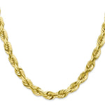 Load image into Gallery viewer, 10K Yellow Gold 7mm Handmade Diamond-cut Rope Chain Necklace