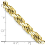 Load image into Gallery viewer, 10K Yellow Gold 8mm Handmade Diamond-cut Rope Chain Necklace