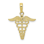 Load image into Gallery viewer, 10K Yellow White Gold Cadudeus Pendant