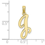 Load image into Gallery viewer, 10K Yellow Gold Polished Script Initial Charm Pendant