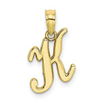 Load image into Gallery viewer, 10K Yellow Gold Polished Script Initial Charm Pendant