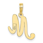 Load image into Gallery viewer, 10K Yellow Gold Polished Script Initial Charm Pendant