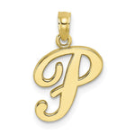 Load image into Gallery viewer, 10K Yellow Gold Polished Script Initial Charm Pendant