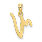 Load image into Gallery viewer, 10K Yellow Gold Polished Script Initial Charm Pendant