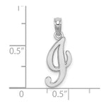 Load image into Gallery viewer, 10K White Gold Polished Script Initial Charm Pendant