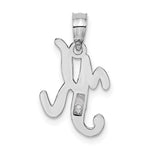 Load image into Gallery viewer, 10K White Gold Polished Script Initial Charm Pendant