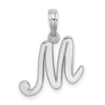 Load image into Gallery viewer, 10K White Gold Polished Script Initial Charm Pendant