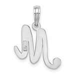 Load image into Gallery viewer, 10K White Gold Polished Script Initial Charm Pendant