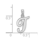 Load image into Gallery viewer, 10K White Gold Polished Script Initial Charm Pendant
