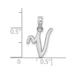 Load image into Gallery viewer, 10K White Gold Polished Script Initial Charm Pendant