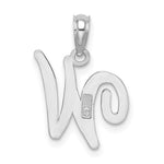 Load image into Gallery viewer, 10K White Gold Polished Script Initial Charm Pendant