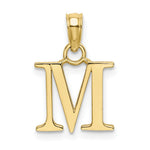 Load image into Gallery viewer, 10K Yellow Gold Polished Block Initial Charm Pendant