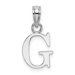 Load image into Gallery viewer, 10K White Gold Polished Block Initial Charm Pendant