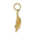 Load image into Gallery viewer, 10K Yellow White Gold Polished Double Dolphins Jumping Left Charm Pendant