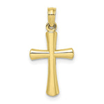Load image into Gallery viewer, 10K Yellow White Gold Polished Beveled Cross With Round Tips Charm Pendant