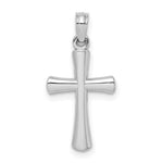 Load image into Gallery viewer, 10K Yellow White Gold Polished Beveled Cross With Round Tips Charm Pendant