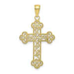 Load image into Gallery viewer, 10K Yellow White Gold Textured & Beaded Edge Charm Pendant