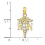 Load image into Gallery viewer, 10K Yellow White Gold RN & Cadudeus Pendant