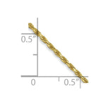Load image into Gallery viewer, 10K Yellow Gold 1.5mm Machine Made Diamond Cut Rope Chain Necklace
