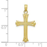 Load image into Gallery viewer, 10K Yellow White Gold Fleur De Lis Cross Pendant