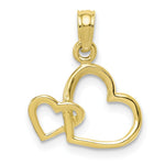 Load image into Gallery viewer, 10K Yellow White Rose Gold Polished Intertwined Double Heart Pendant